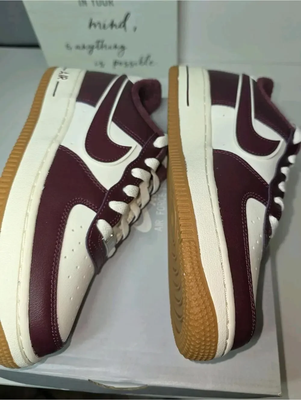 ⭐Nike Air Force 1 LV8 GS Sz 5y Big Kids Shoes New Night Maroon